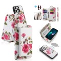 POLA Etui Portfel Pokrowiec do iPhone 15 Plus biały w kwiaty