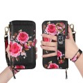 POLA Etui Portfel Pokrowiec do iPhone 15 Plus czarny w kwiaty