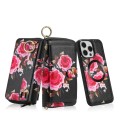 POLA Etui Portfel Pokrowiec do iPhone 15 Plus czarny w kwiaty