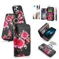 POLA Etui Portfel Pokrowiec do iPhone 15 Plus czarny w kwiaty
