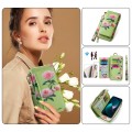POLA Etui Portfel Pokrowiec do iPhone 15 Plus zielony w kwiaty