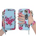 POLA Etui Portfel Pokrowiec do iPhone 15 Plus niebieski w kwiaty