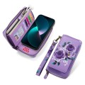 POLA Etui Portfel Pokrowiec do iPhone 15 Plus fioletowy w kwiaty