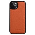 MELKCO Skórzane Etui Obudowa Plecki do iPhone 15 Plus pomarańczowe