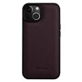MELKCO Skórzane Etui Obudowa Plecki do iPhone 15 Plus fioletowe