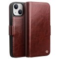 QIALINO Biznesowe Skórzane Etui do iPhone 13 brązowe