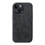 Zamszowe Eleganckie Etui Obudowa Plecki MagSafe do iPhone 13 ciemne szare