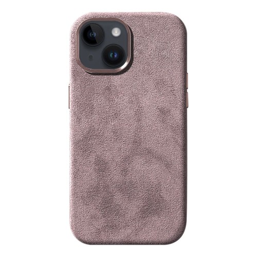 Zamszowe Eleganckie Etui Obudowa Plecki MagSafe do iPhone 13 różowe