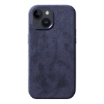 Zamszowe Eleganckie Etui Obudowa Plecki MagSafe do iPhone 13 fioletowe