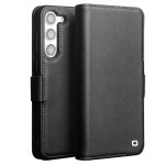 QIALINO Eleganckie Matowe Skórzane Etui do Samsung Galaxy S22+ czarne