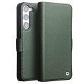 QIALINO Eleganckie Matowe Skórzane Etui do Samsung Galaxy S22+ zielone