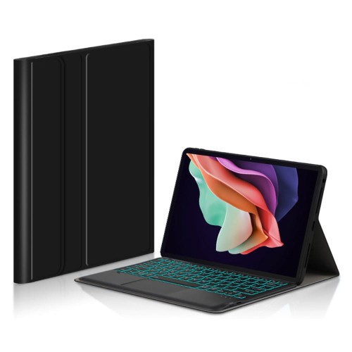 Czarne Etui z Podświetlaną Klawiaturą z Touchpad do Lenovo Tab P11 2 Generacja
