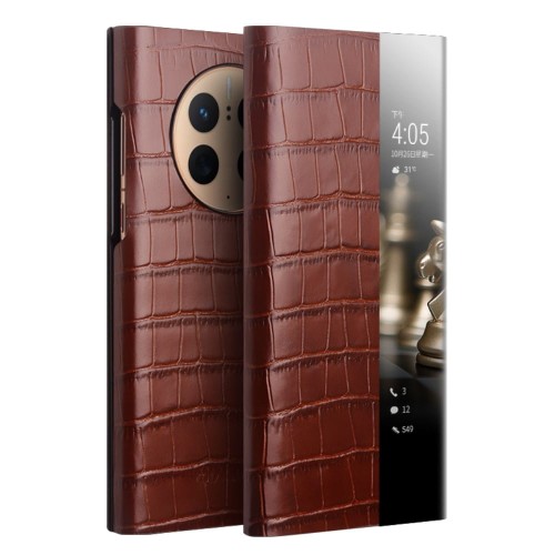 QIALINO Skórzane Etui Smart Cover do Huawei Mate 50 Pro brązowe