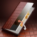 QIALINO Skórzane Etui Smart Cover do Huawei Mate 50 Pro brązowe