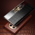 QIALINO Skórzane Etui Smart Cover do Huawei Mate 50 Pro brązowe