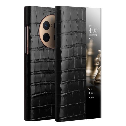 QIALINO Skórzane Etui Smart Cover do Huawei Mate 50 Pro czarne