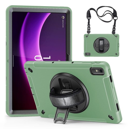 Zielone Pancerne Etui z Uchwytem do Lenovo Tab P11 2 generacja