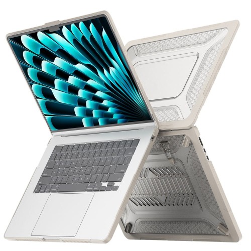 Pancerne Etui Obudowa do Apple MacBook Air 15.3 M4 M3 M2 beżowe