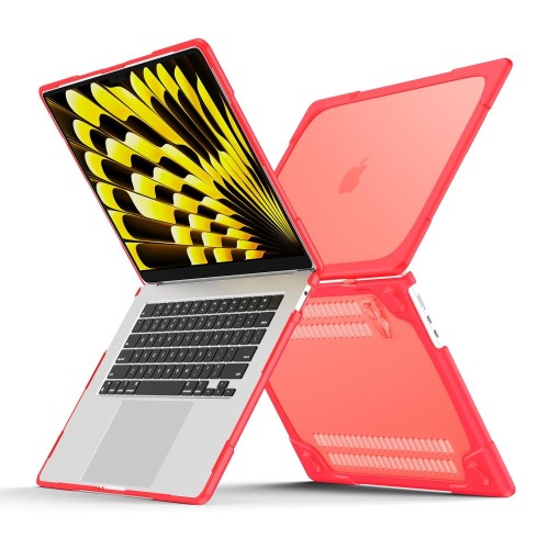 Pancerne Etui Obudowa Case do Apple MacBook Air 15.3 A2941 czerwone