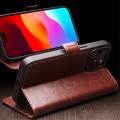QIALINO Eleganckie Skórzane Etui Pokrowiec do iPhone 15 Pro brązowe