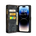 Pokrowiec Magnetyczne Etui Portfel CASEME do iPhone 15 Pro czarny