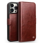 QIALINO Eleganckie Skórzane Etui Pokrowiec do iPhone 15 Pro Max brązowe