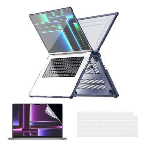 Pancerne Etui Obudowa Case do Apple MacBook Pro 14 M1 M2 M3 granatowe