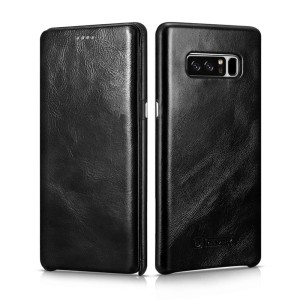 Skórzane Etui Pokrowiec ICARER Samsung Galaxy Note 8 czarne