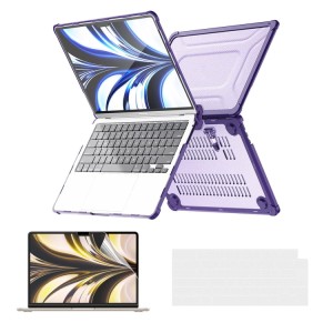 Pancerne Etui Obudowa Case do Apple MacBook Air 13.6 M4 M3 M2 fioletowe