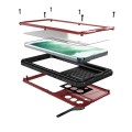 Pancerne Etui Metal Silikon do Samsung Galaxy S22 5G czerwone