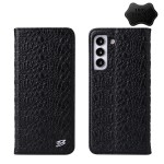Fierre Shann Eleganckie Skórzane Etui do Samsung Galaxy S22 5G czarne