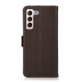 Skórzane Etui Pokrowiec KHAZNEH FRID do Samsung Galaxy S22 5G brązowe