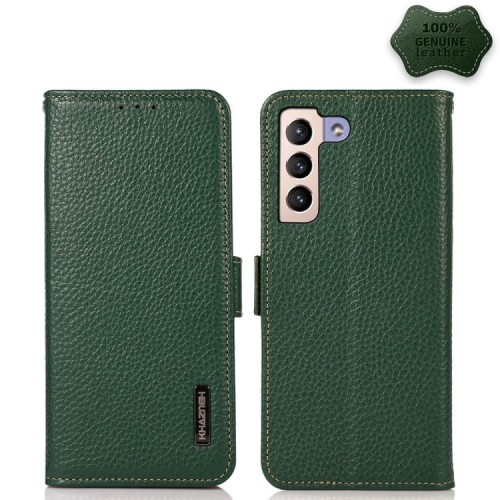 Skórzane Etui Pokrowiec KHAZNEH FRID do Samsung Galaxy S22 5G zielone