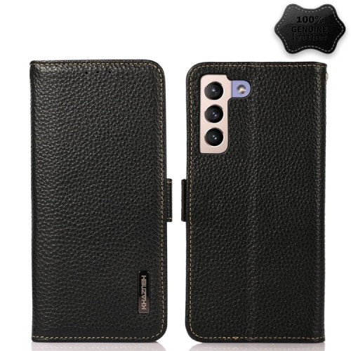 Skórzane Etui Pokrowiec KHAZNEH FRID do Samsung Galaxy S22 5G czarne