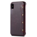 Skórzany Portfel Pokrowiec Etui do iPhone X/XS bordowy