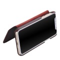 Skórzany Portfel Pokrowiec Etui do iPhone X/XS bordowy