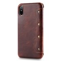 Skórzany Portfel Pokrowiec Etui do iPhone X/XS brązowy