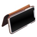 Skórzany Portfel Pokrowiec Etui do iPhone X/XS brązowy