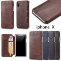 Skórzany Portfel Pokrowiec Etui do iPhone X/XS brązowy
