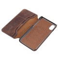Skórzany Portfel Pokrowiec Etui do iPhone X/XS brązowy