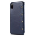 Skórzany Portfel Pokrowiec Etui do iPhone X/XS granatowy