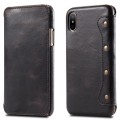 Skórzany Portfel Pokrowiec Etui do iPhone X/XS czarny