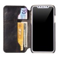 Skórzany Portfel Pokrowiec Etui do iPhone X/XS czarny