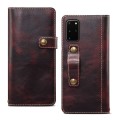 Denior Skórzane Etui Pokrowiec do Samsung Galaxy S20 Plus bordowe