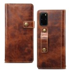 Denior Skórzane Etui Pokrowiec do Samsung Galaxy S20 Plus brązowe