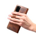 Denior Skórzane Etui Pokrowiec do Samsung Galaxy S20 Plus brązowe