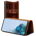 Denior Skórzane Etui Pokrowiec do Samsung Galaxy S20 Plus brązowe