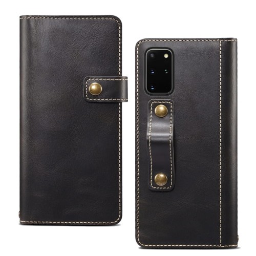 Denior Skórzane Etui Pokrowiec do Samsung Galaxy S20 Plus czarne