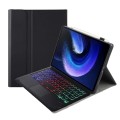 Czarne Etui Podświetlana Klawiatura TouchPad do Xiaomi Pad 6 / Pad 6 Pro