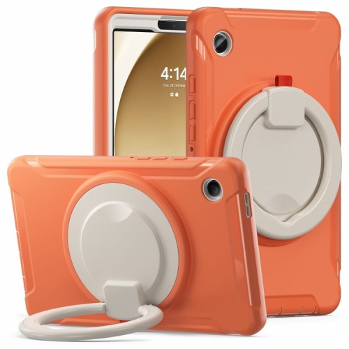 Mocne Pancerne Etui z Uchwytem do Samsung Galaxy Tab A9 pomarańczowe